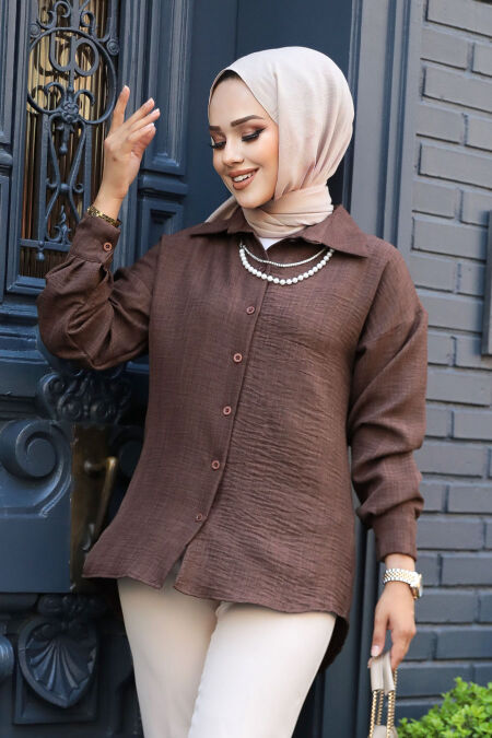 Modest Dark Brown Top 11941KKH